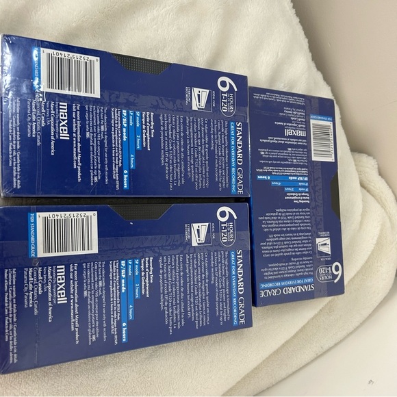 Maxell Video Cassette VHS T-120 6HRS Tapes NWT 3PC Bundle - Picture 6 of 13